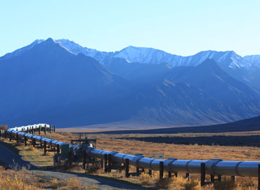 Pipelines delivering product in Alaska
