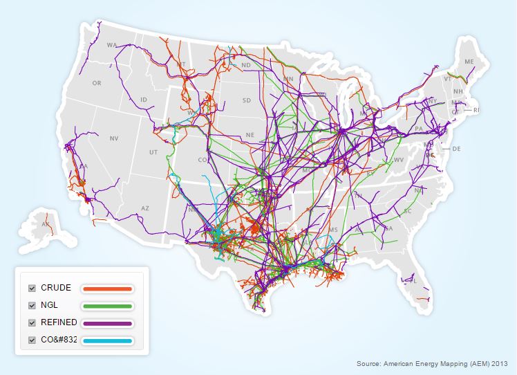 Maptitude Map Existing And Keystone Pipelines